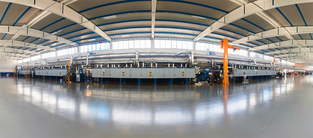 Linea di spalmatura Matex nello stabilimento